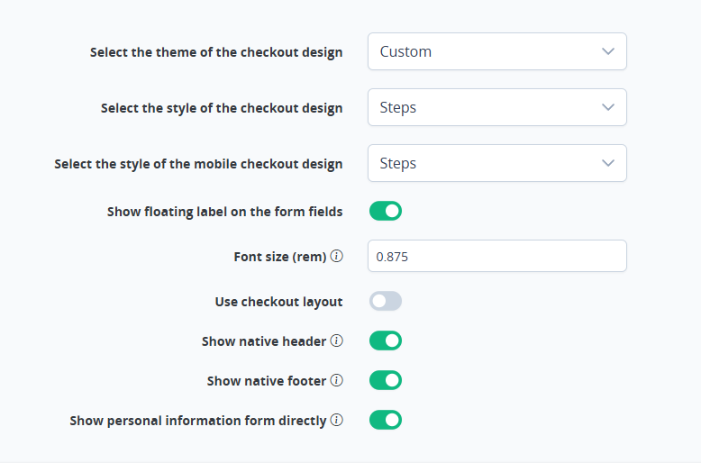 Personalización del tema del checkout