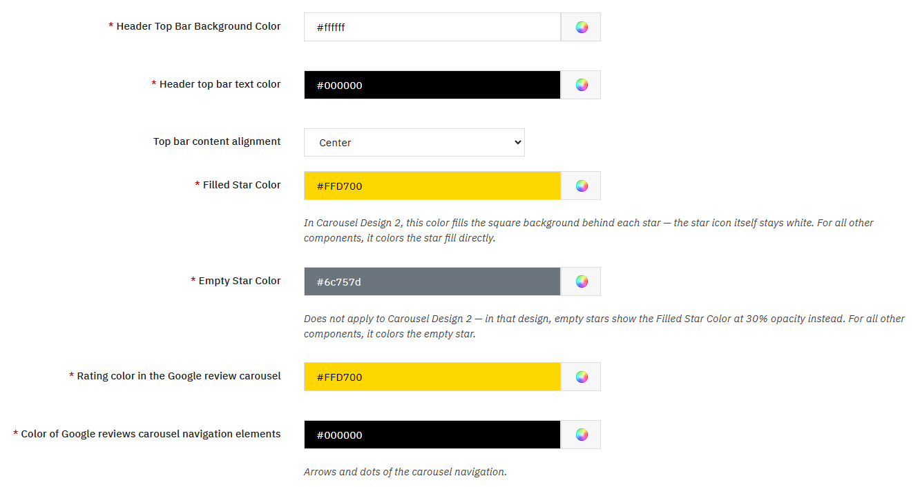 Visual Customization of Google Maps Reviews